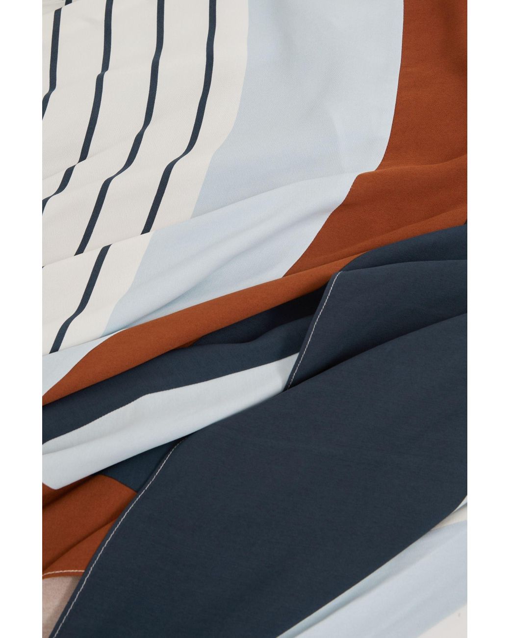 【海外限定】REISSドレス☆Hallia Stripe-Print Handkerchief Ma Reiss Hallia - Blue/brown Stripe-print Handkerchief Maxi