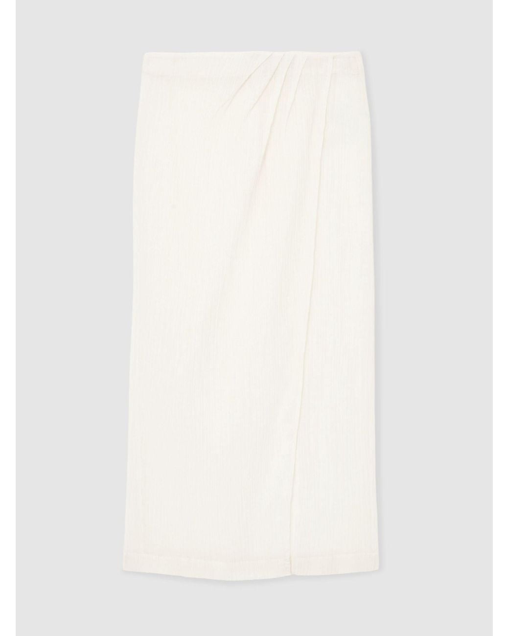 Reiss White Cotton-Blend Gauze Wrap Beach Skirt