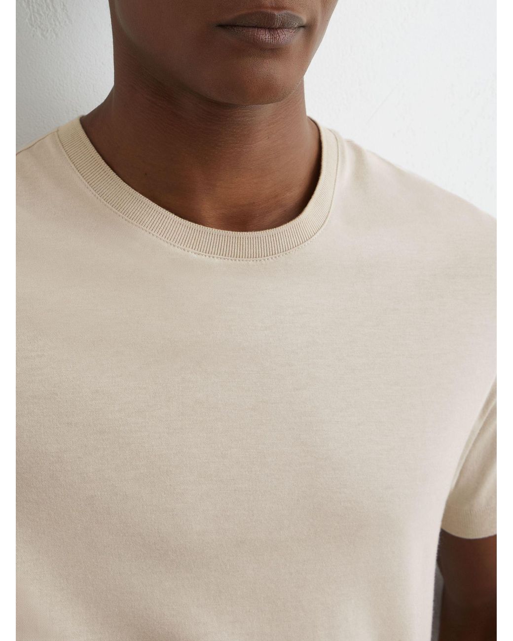 Reiss White Cotton- Crew-Neck Modern-Fit T-Shirt for men
