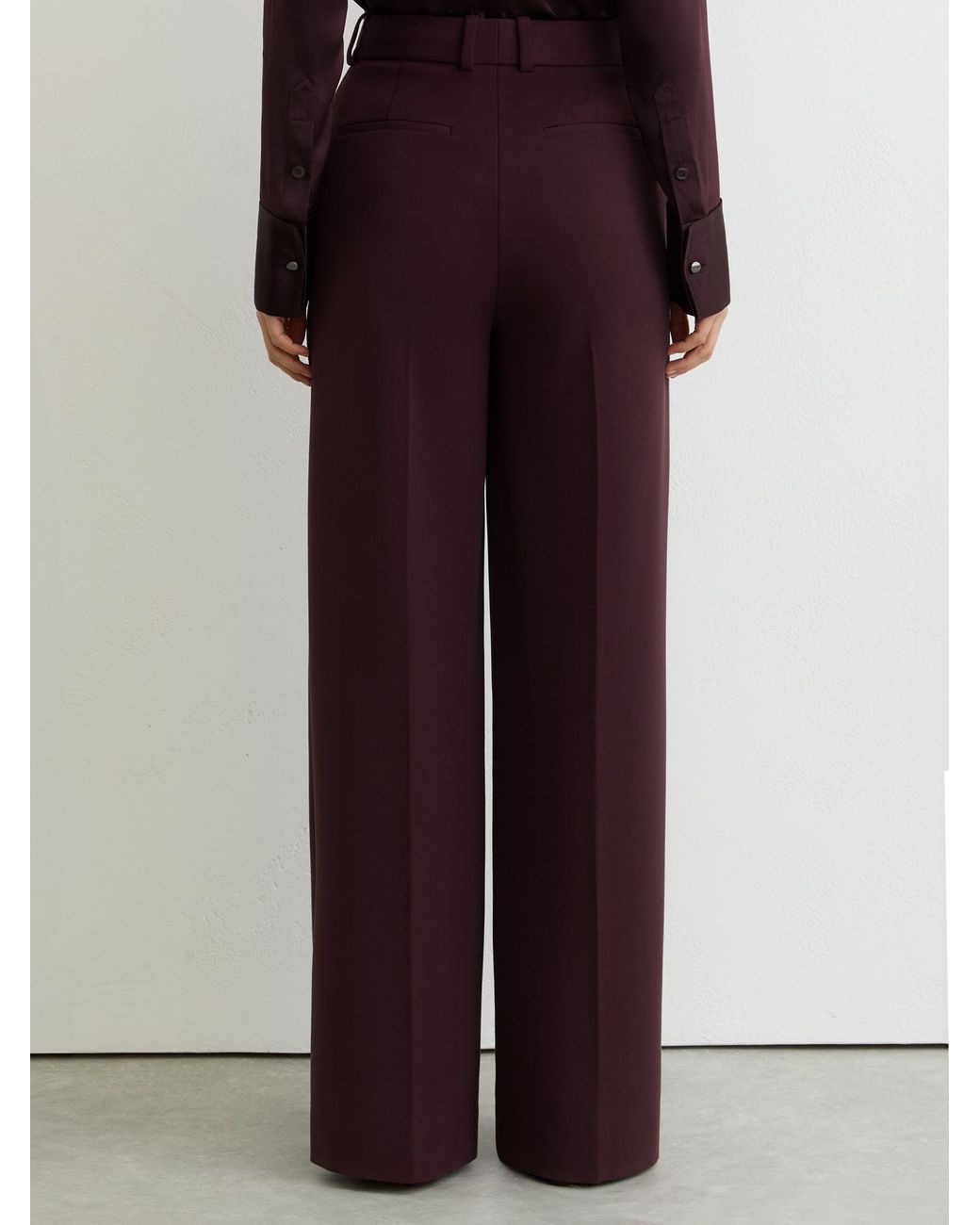 Reiss Blue Wide-Leg Suit Trousers