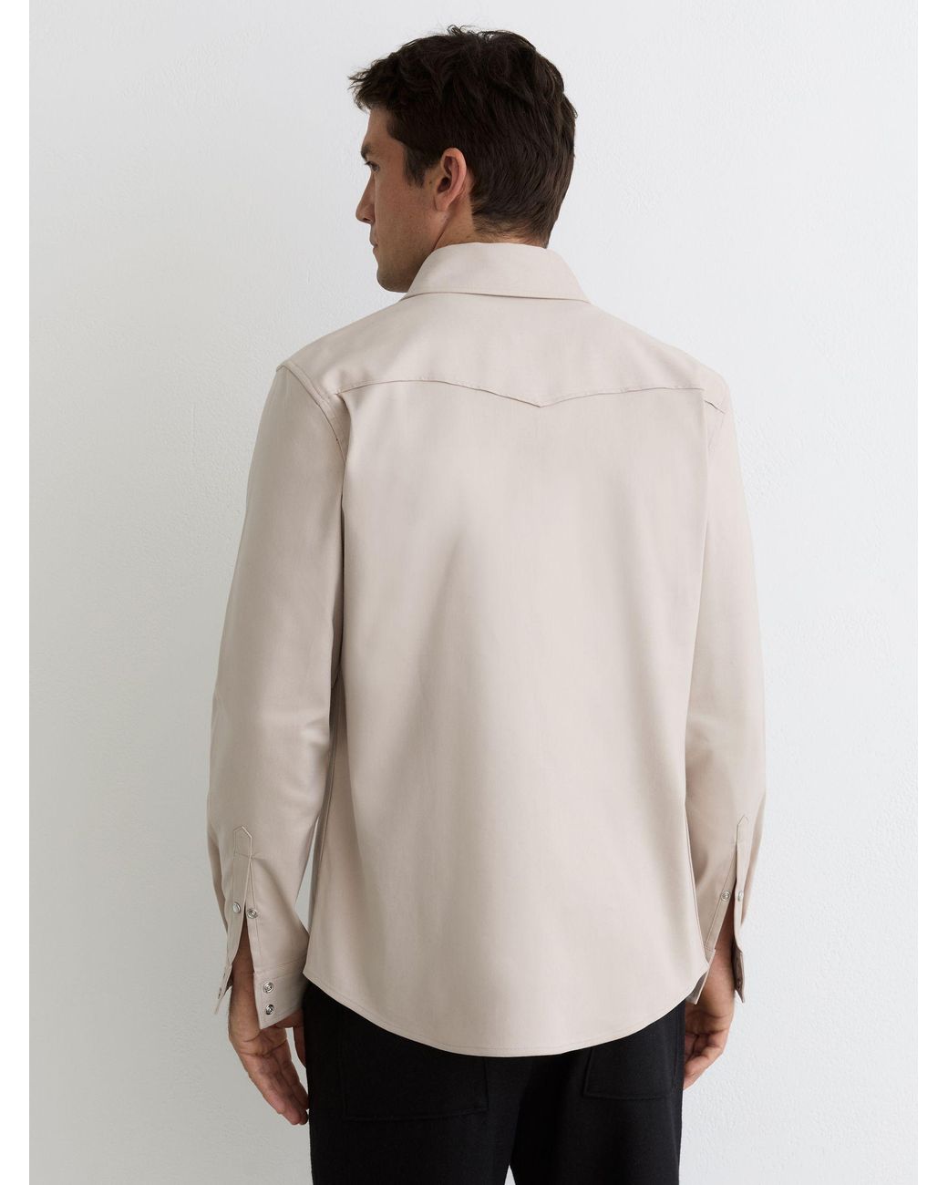 Reiss Natural Cotton-Twill Twin-Pocket Overshirt With Stretch for men