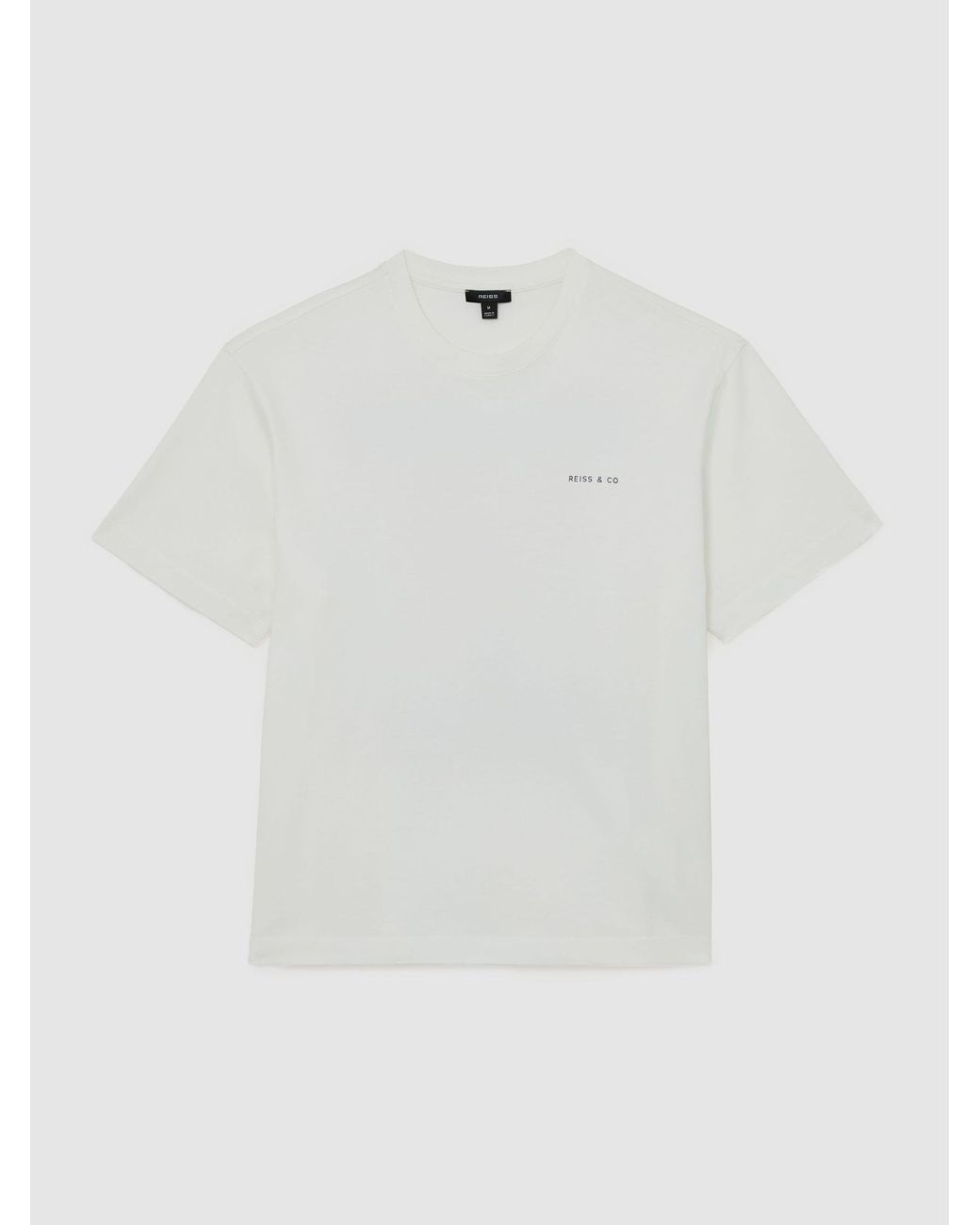 Reiss White Cotton Dive-Print Relaxed-Fit T-Shirt for men