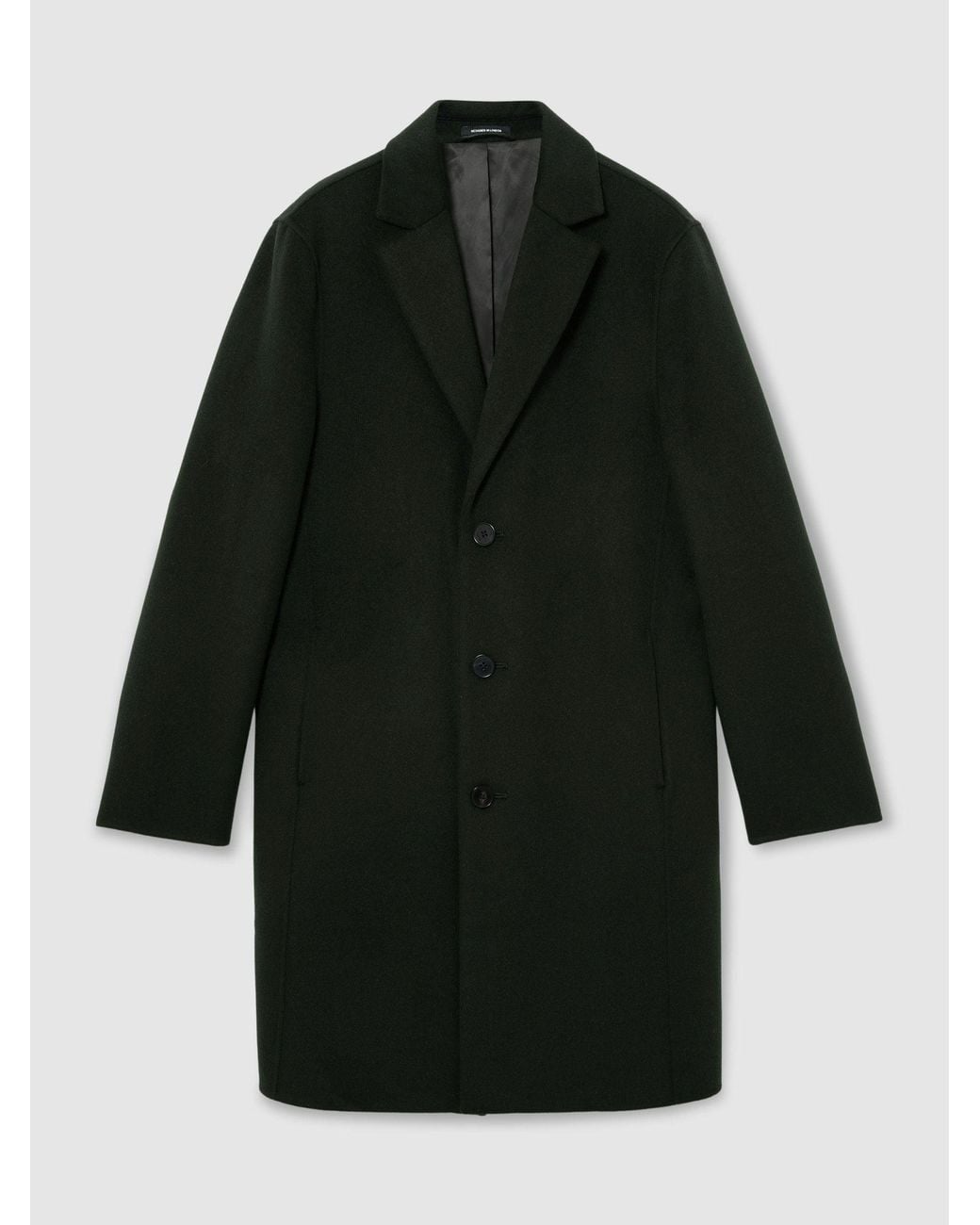 Reiss Black Knight - Green Wool-blend Single-breasted Epsom Coat, Xxl for men