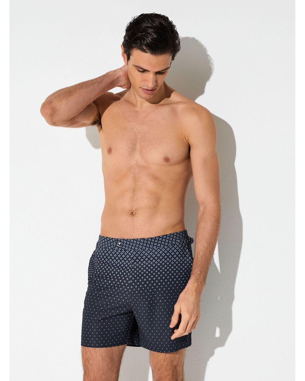 Reiss Blue Darli - Navy Ombré Geometric-print Swim Shorts, Xxl for men