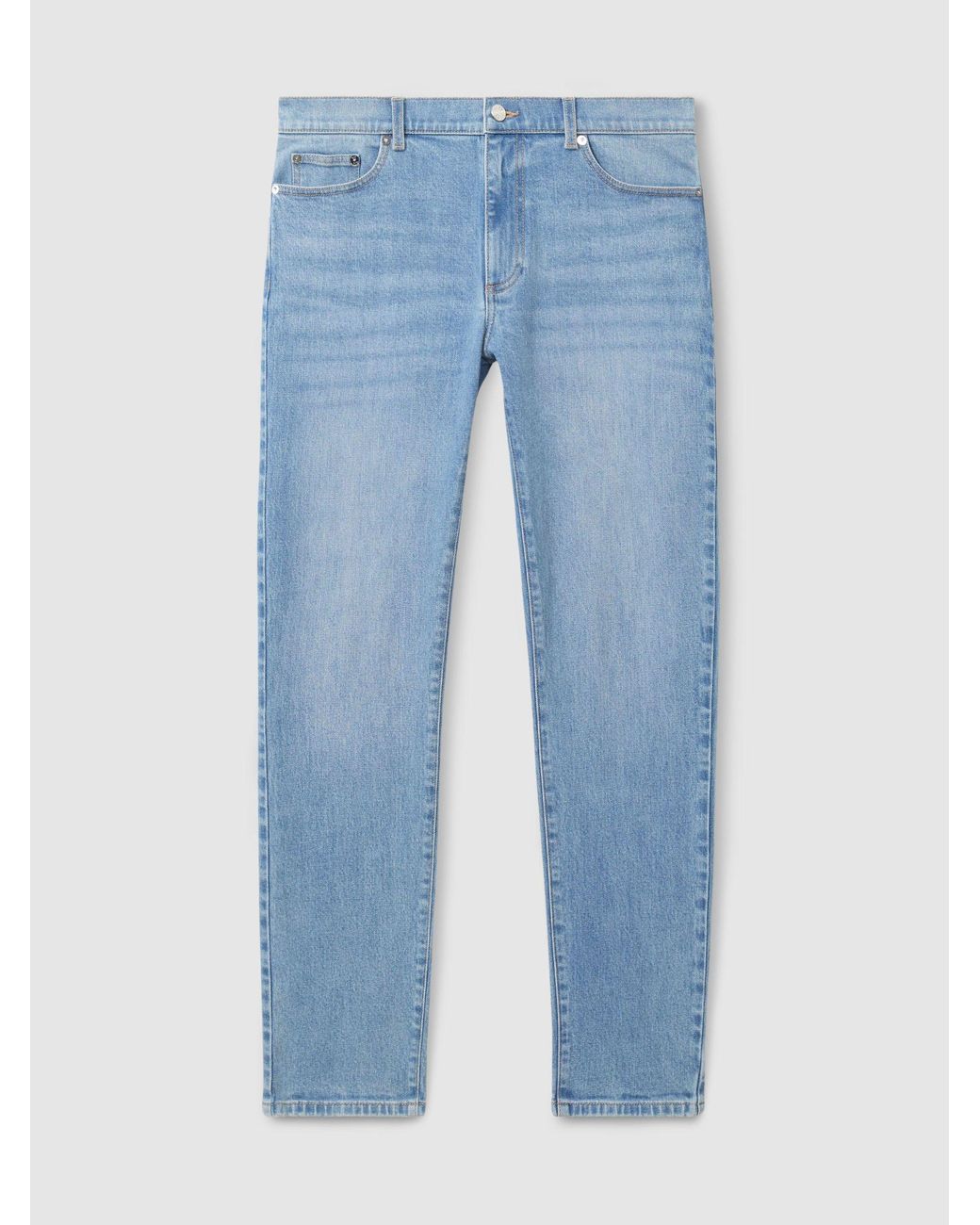 Reiss Blue Cotton-Blend Slim-Fit Jeans for men