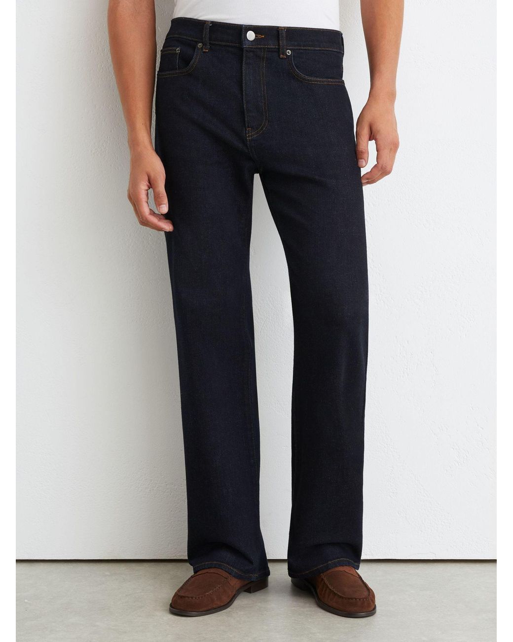 Reiss Black Relaxed Flared-Leg Jeans for men