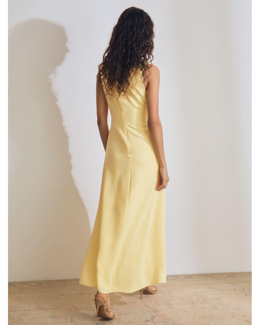 green emerald velvet dress Reiss Klara gold velvet maxi 10 New RRP £325 – The Wardrobe main image 0