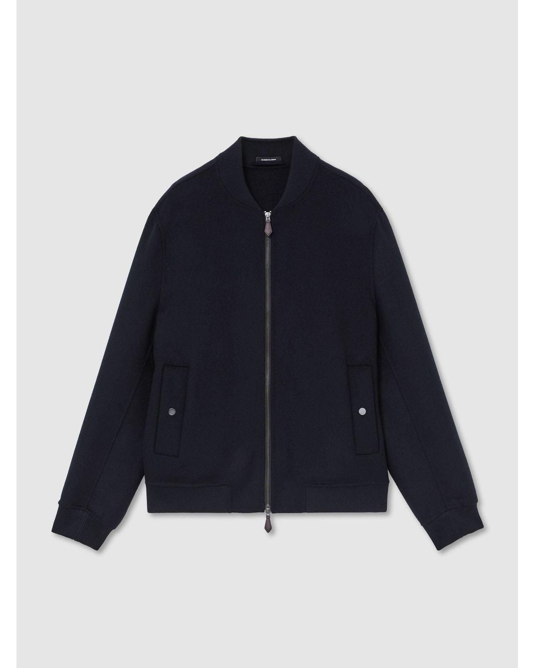 Reiss Blue Canonbury - Navy Wool-blend Zip-through Bomber Jacket, Xs for men