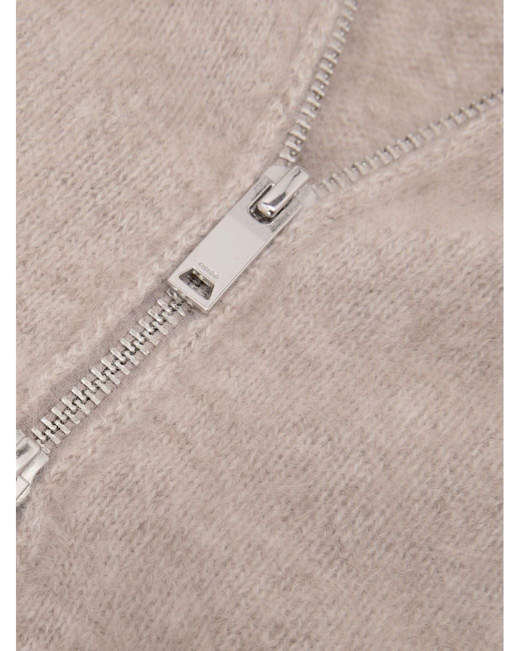 Reiss Natural Brushed Cashmere Zip-Through Cardigan