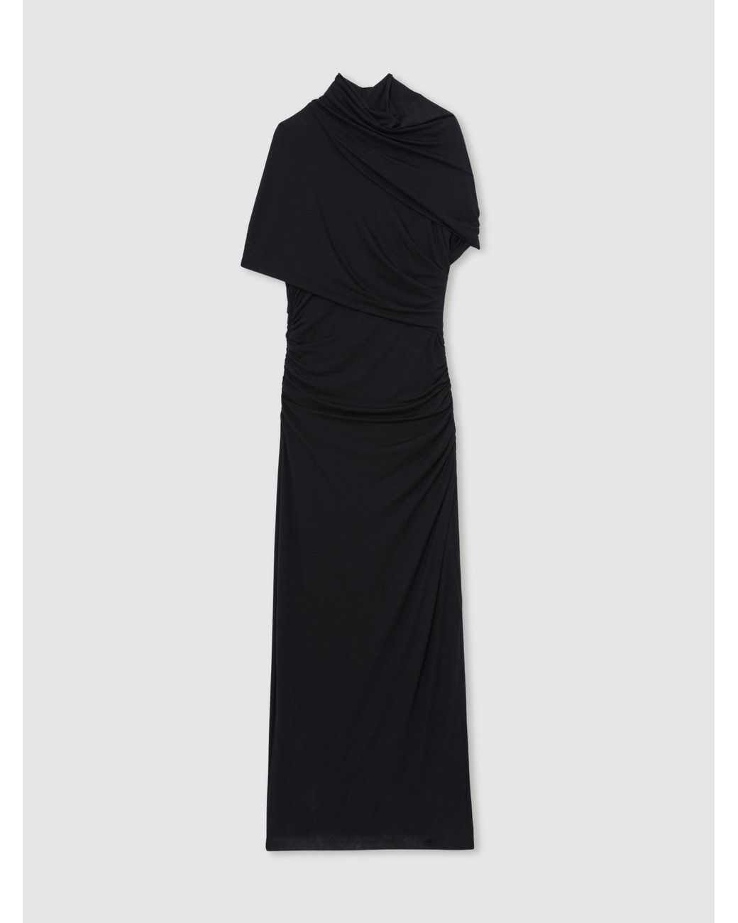 Reiss Natural Stretch-Lyocell Ruched Midi Dress