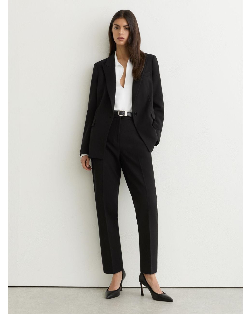 Reiss Black Single-Breasted Suit Blazer