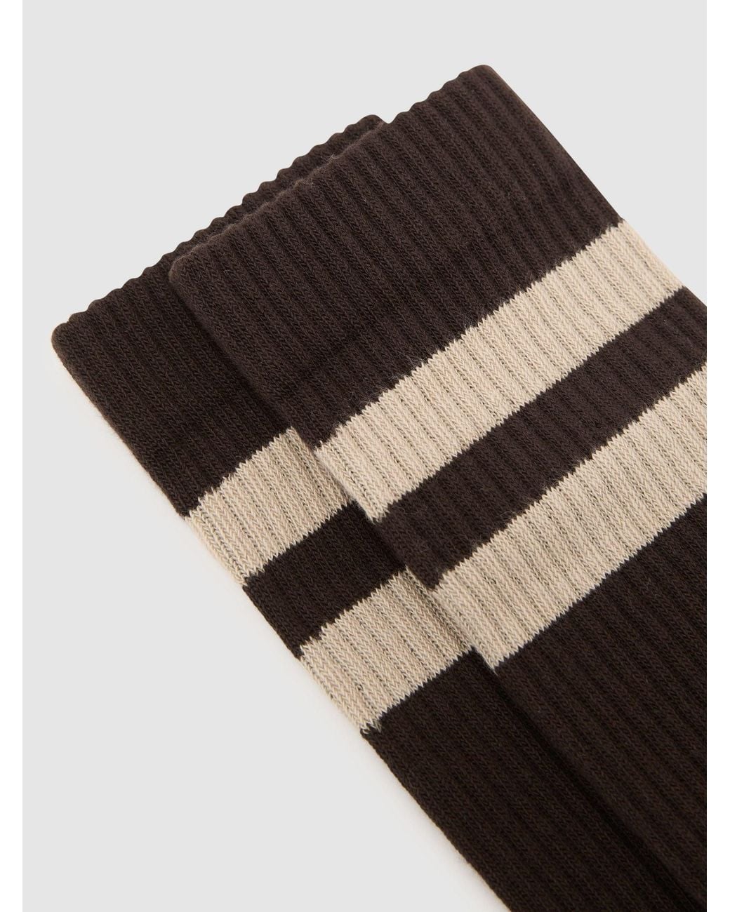 Reiss Black Dark & Oatmeal Cotton-Blend Double-Stripe Socks, S & M for men