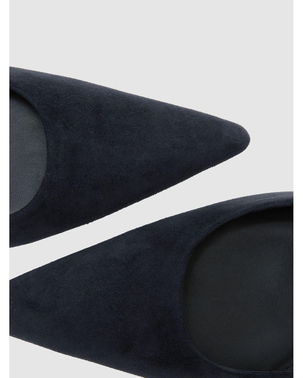 Reiss Gray Suede Pointed-Toe Mid-Heel Court Shoes