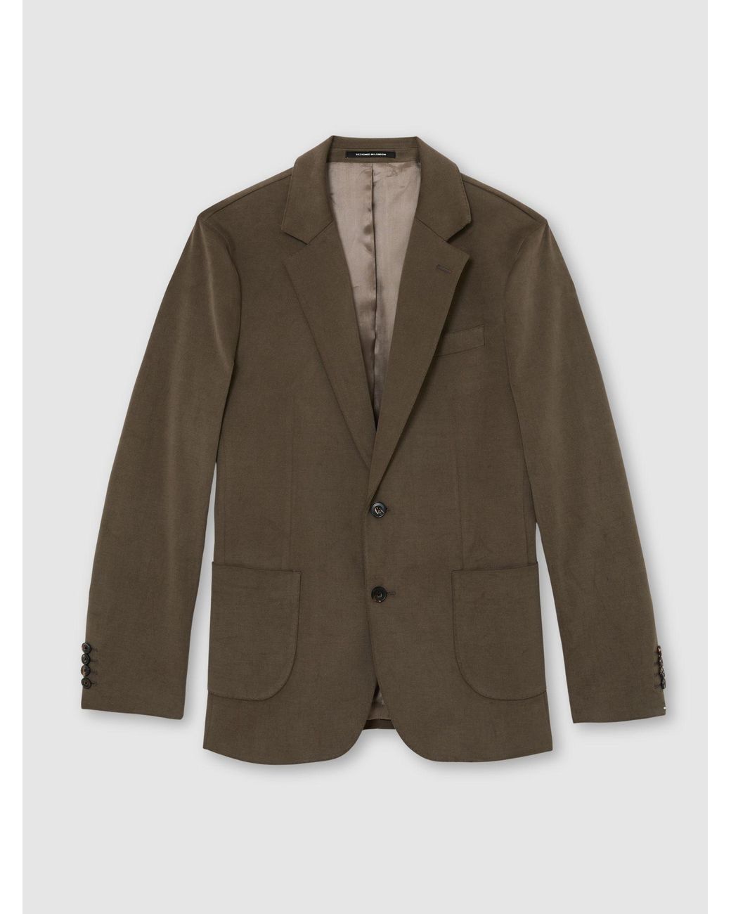 Reiss Brown Brushed Twill Single-Breasted Blazer Tailored-Fit for men