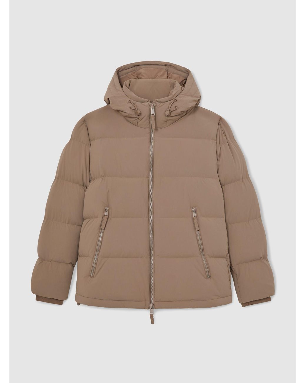 Reiss Natural Quilted Zip-Through Puffer Jacket for men