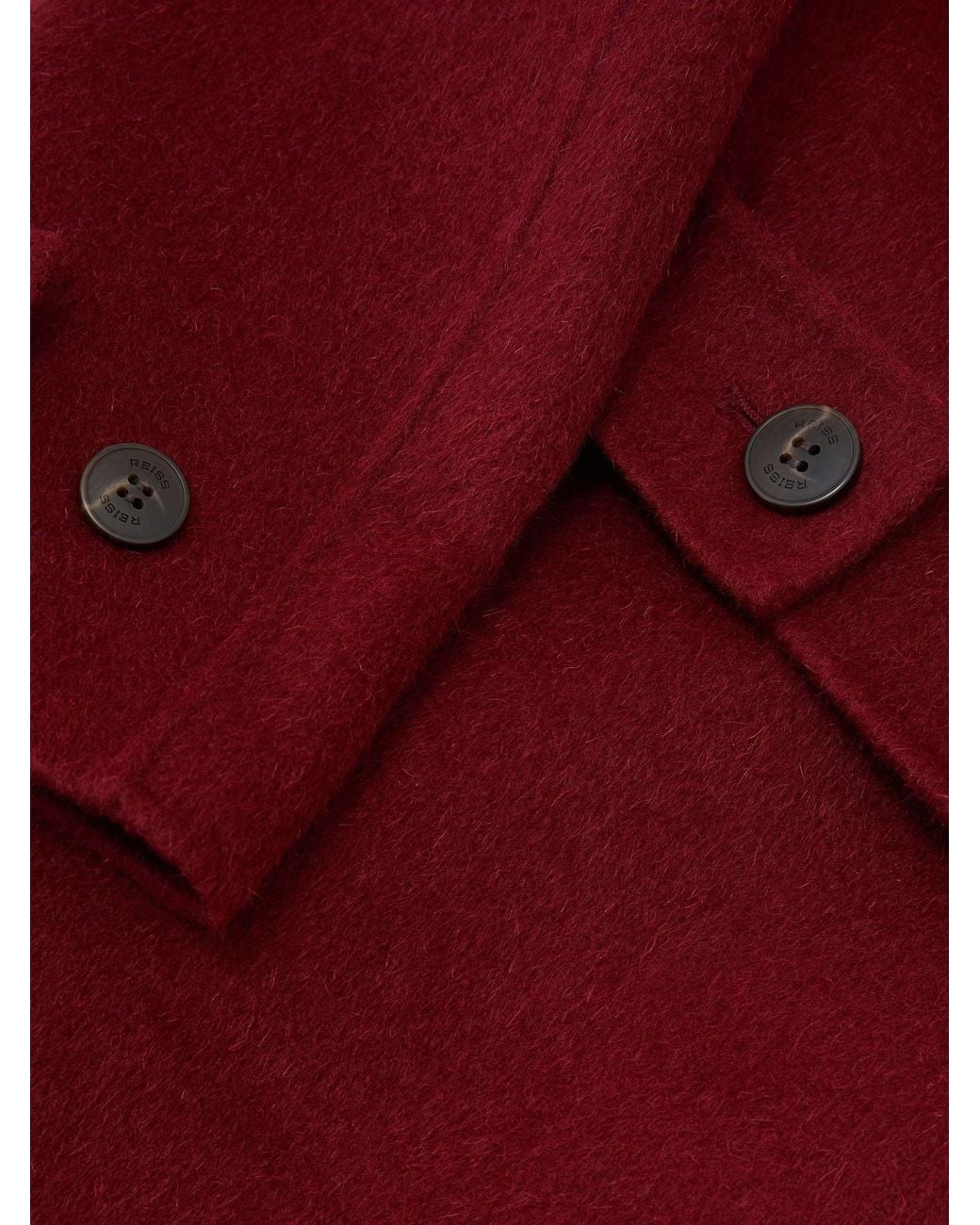 Reiss Red Alara Tall Wool-Blend Blindseam Long Coat