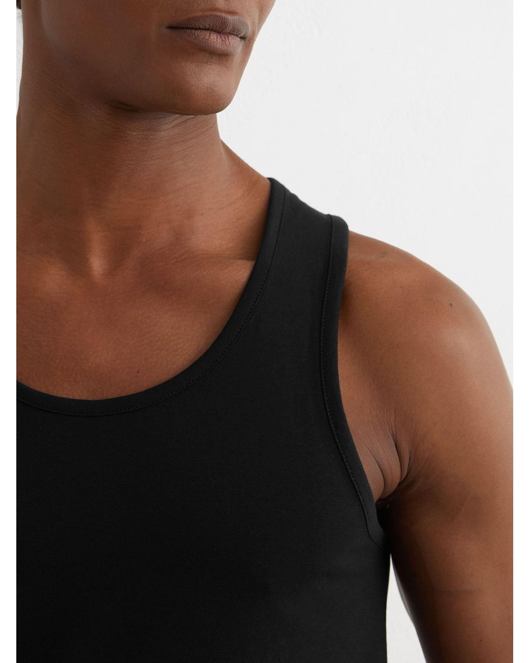 Reiss Black Cotton Stretch Vest for men