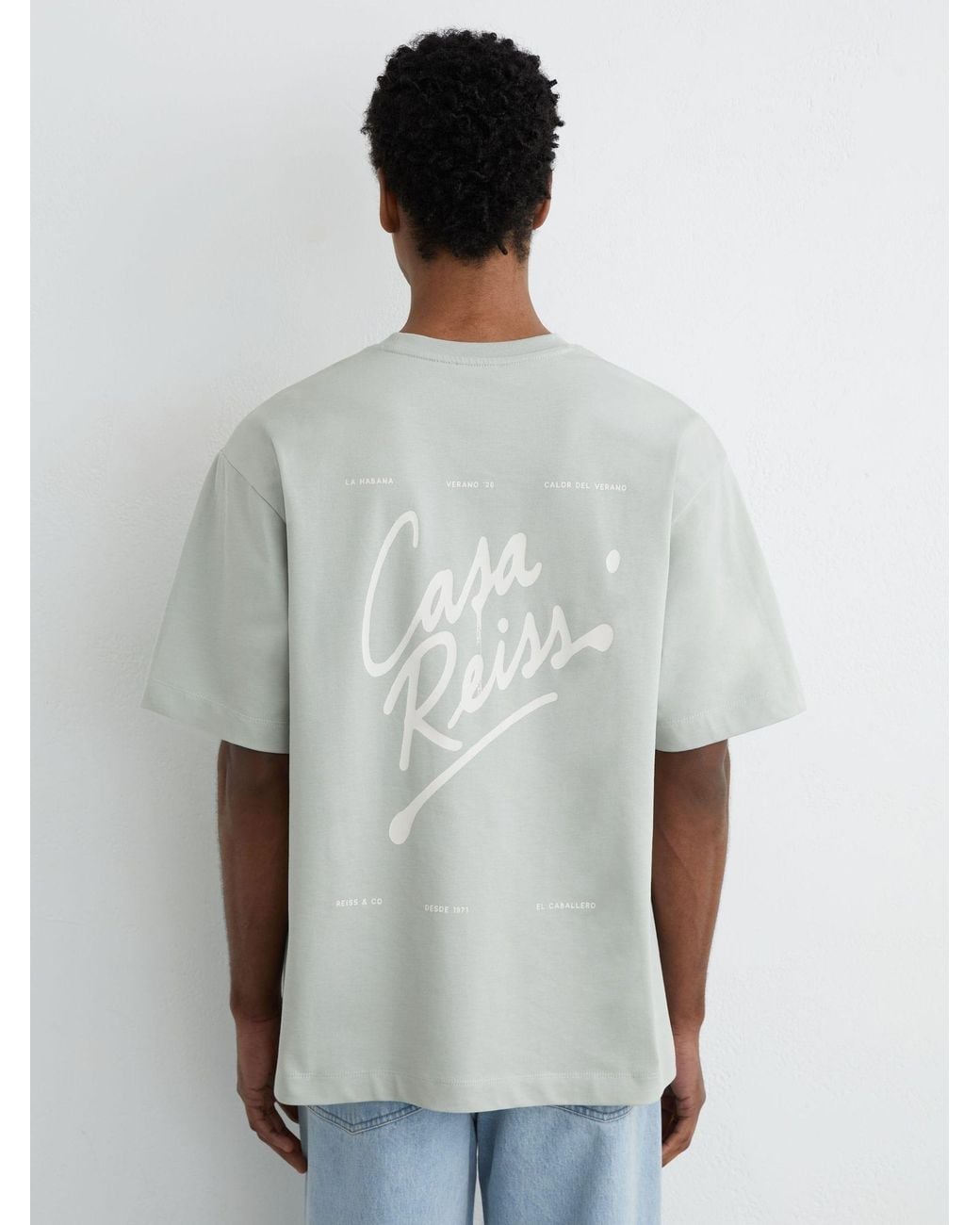 Reiss White Casa - Sage Cotton Logo Short-sleeve Relaxed T-shirt, Xxl for men