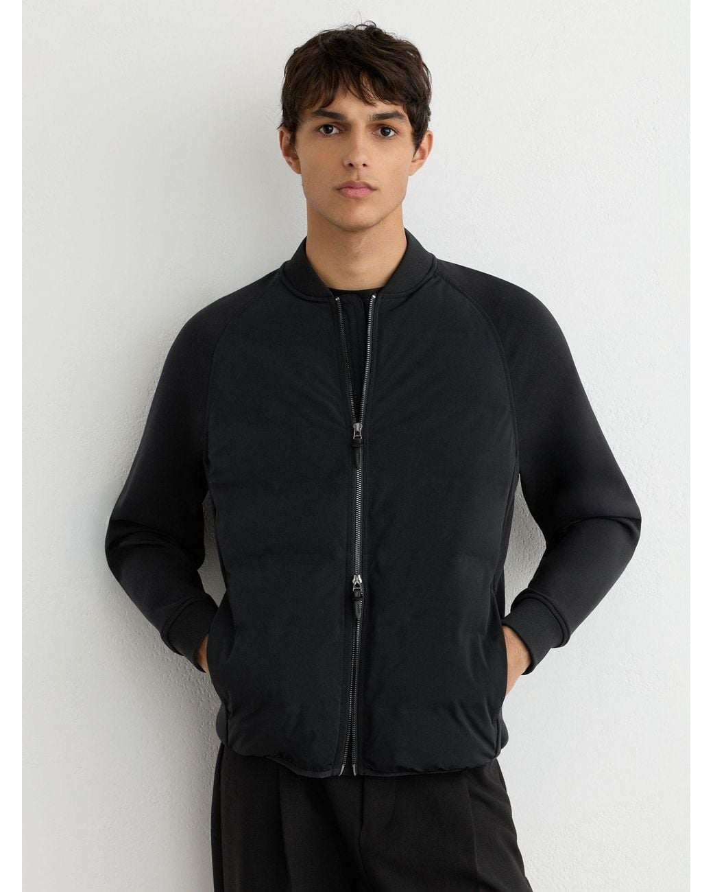 Reiss Ashford - Black Quilted Heat-sealed Hybrid Jacket, Xl for men