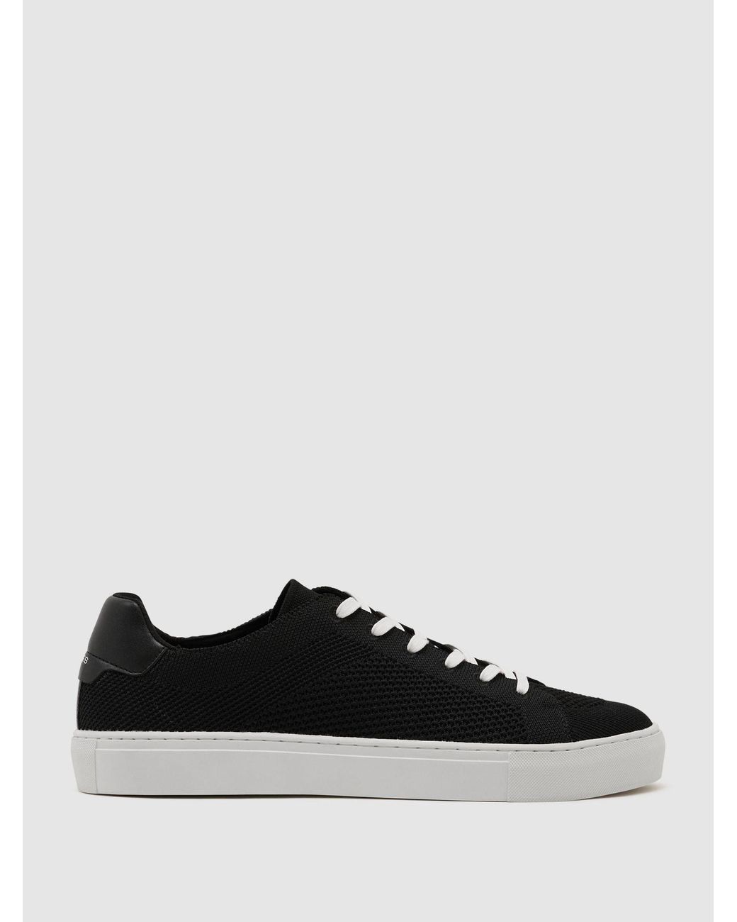 Reiss Black Finleyted Low-Top Trainers for men