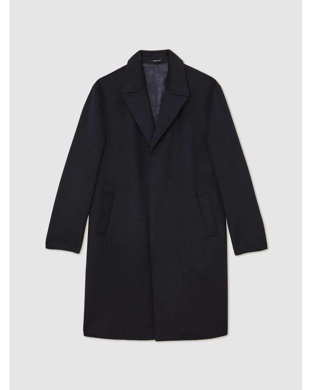 Reiss Blue Squire - Navy Wool-blend Single-breasted Overcoat, M for men