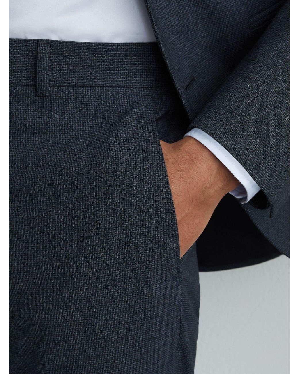 Reiss Blue Graduate Tailored-Fit Suit Trousers for men