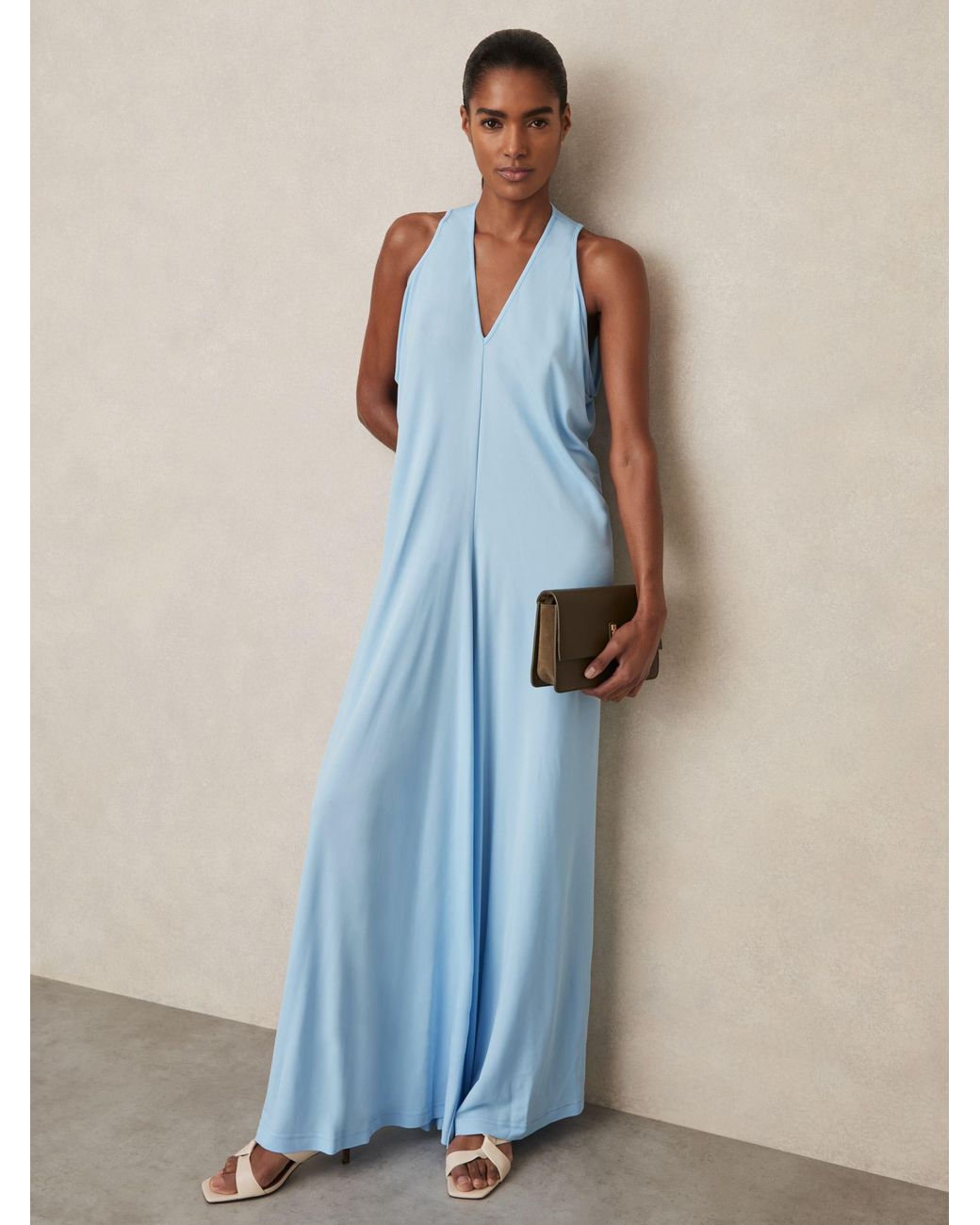 Reiss Jersey Maxi Dress in Blue | Lyst