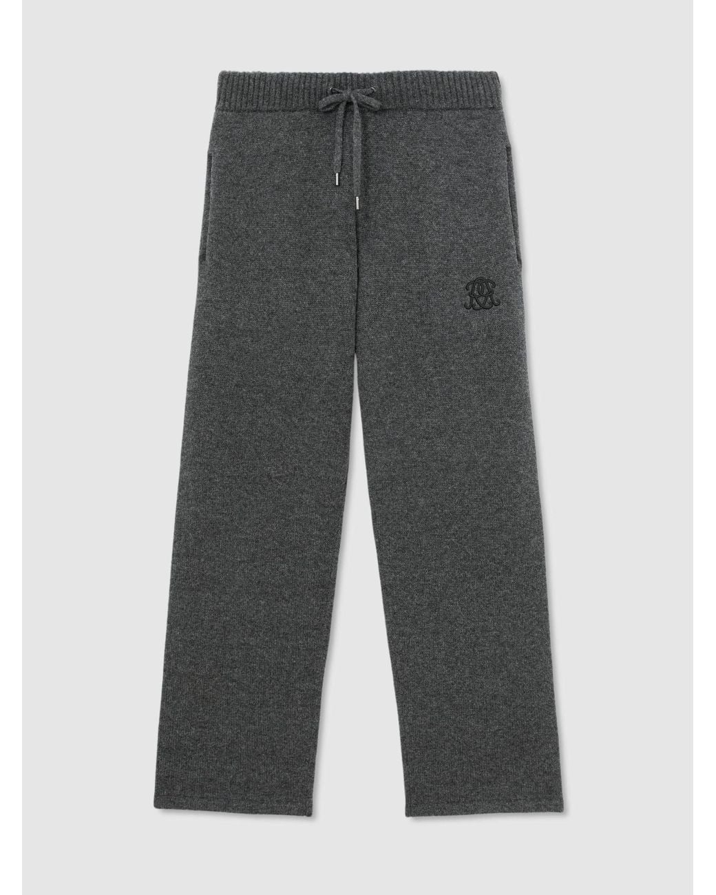 Reiss Green Monogram Wool Relaxed-Fit Knitted Joggers for men