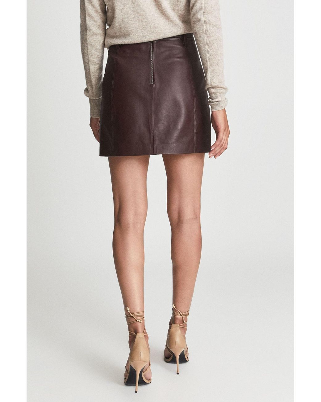 Reiss leather hotsell skirt sale