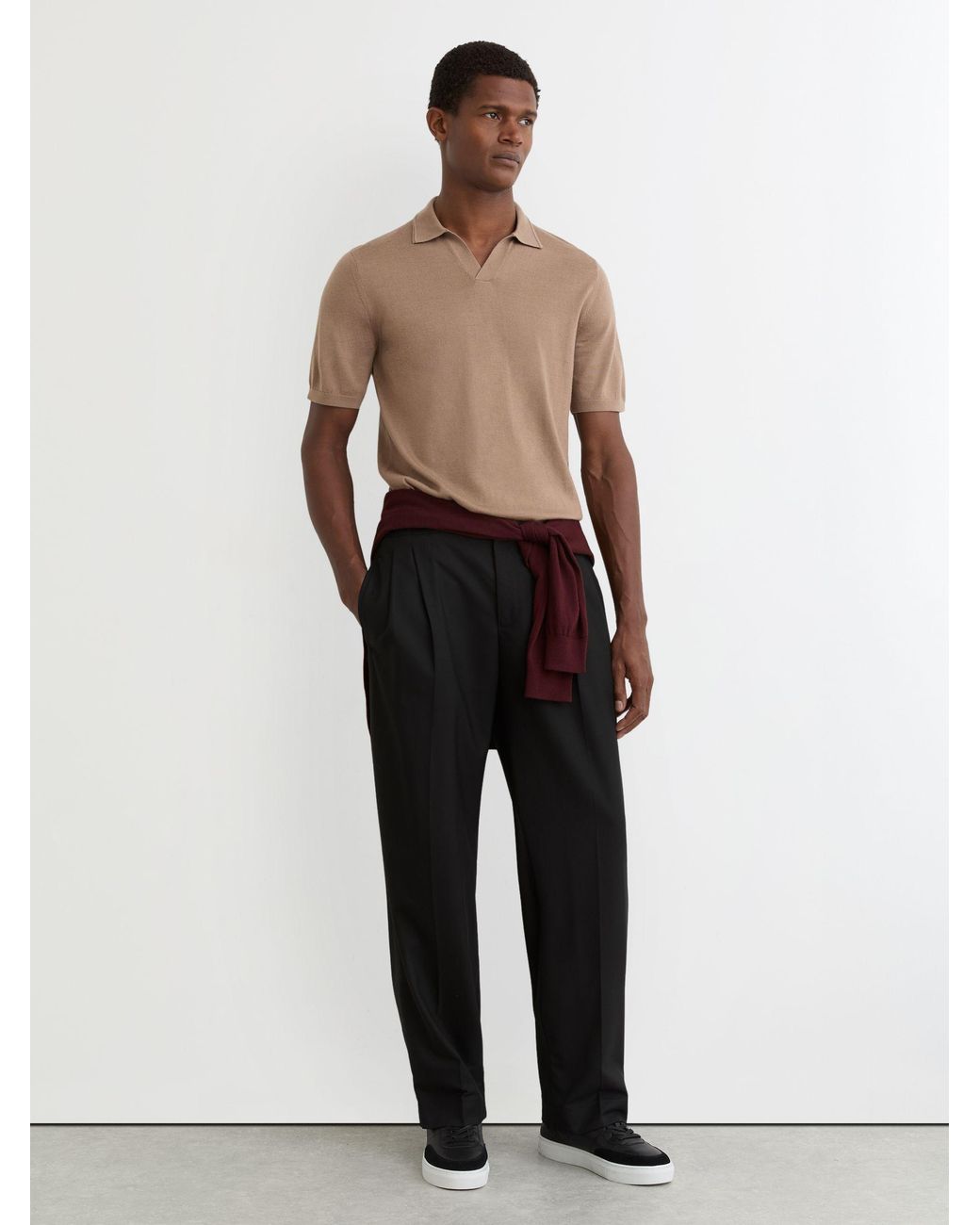 Reiss Multicolor Duchie - Camel Brown Polo Shirt, S for men