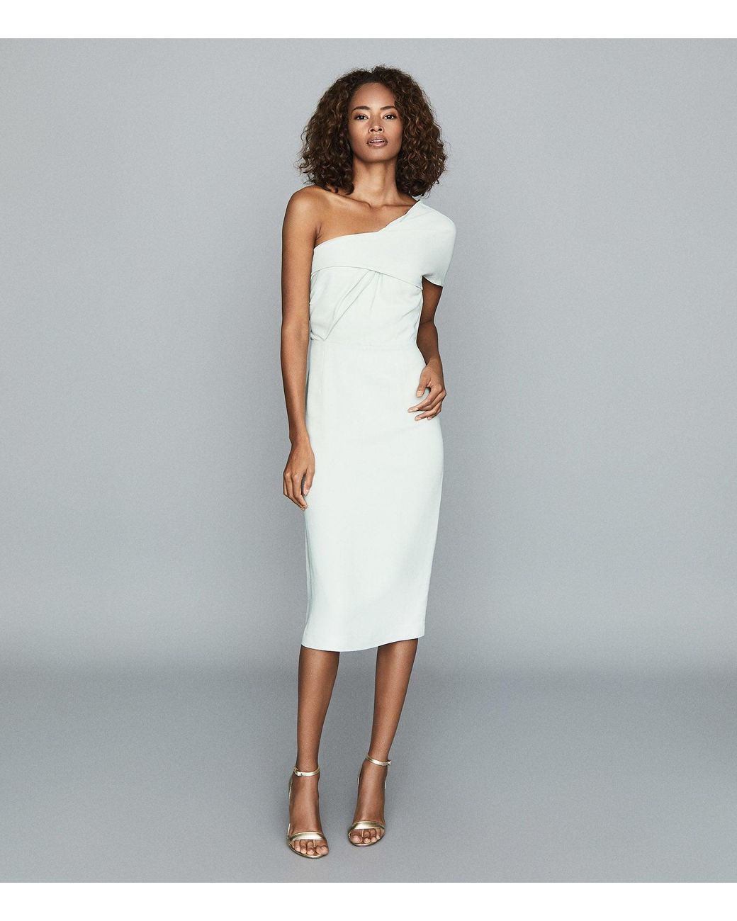 Reiss Synthetic Riana - One Shoulder Bodycon Dress in White - Lyst