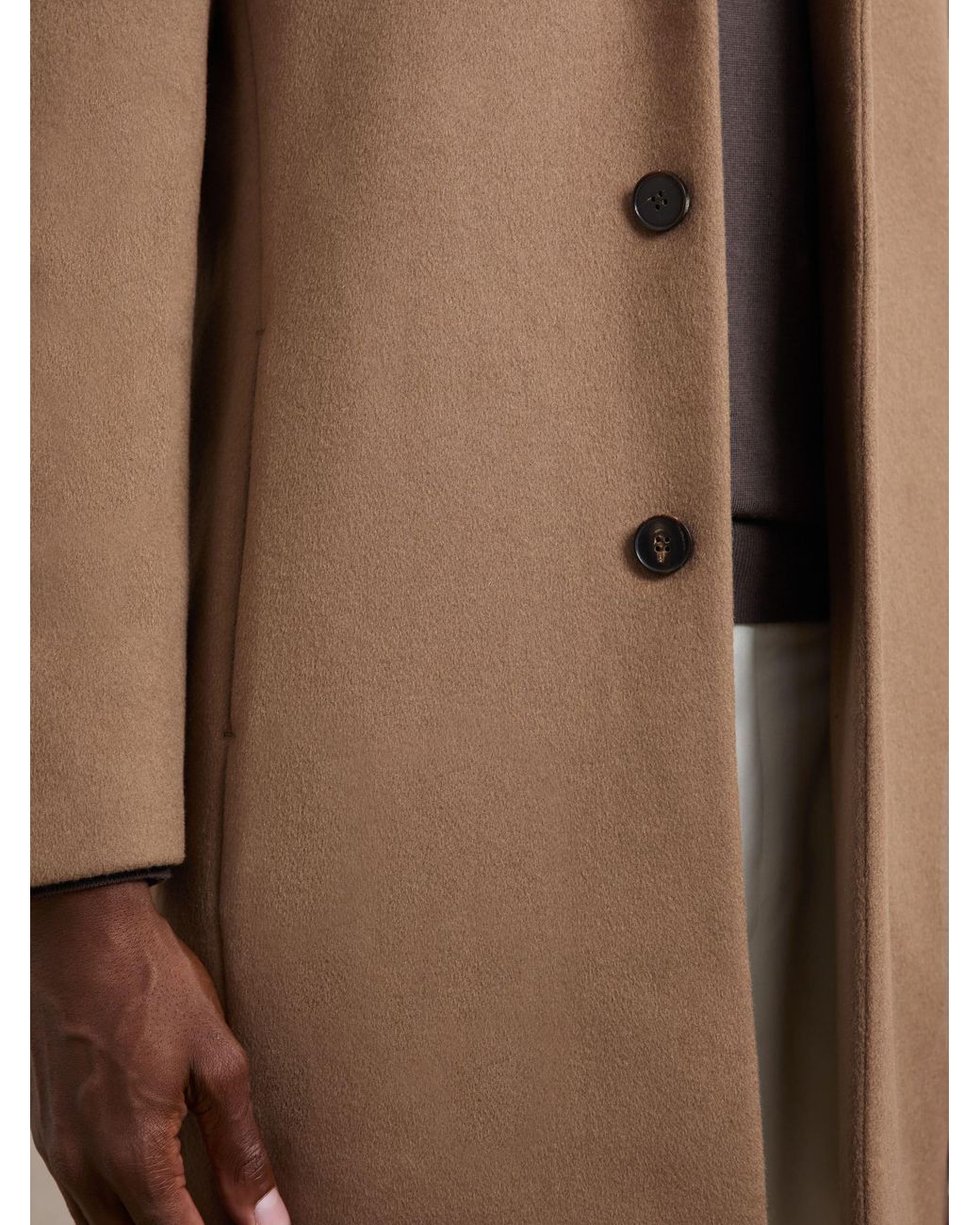 Reiss Gable - Light Brown Wool-blend Single-breasted Overcoat, L for men