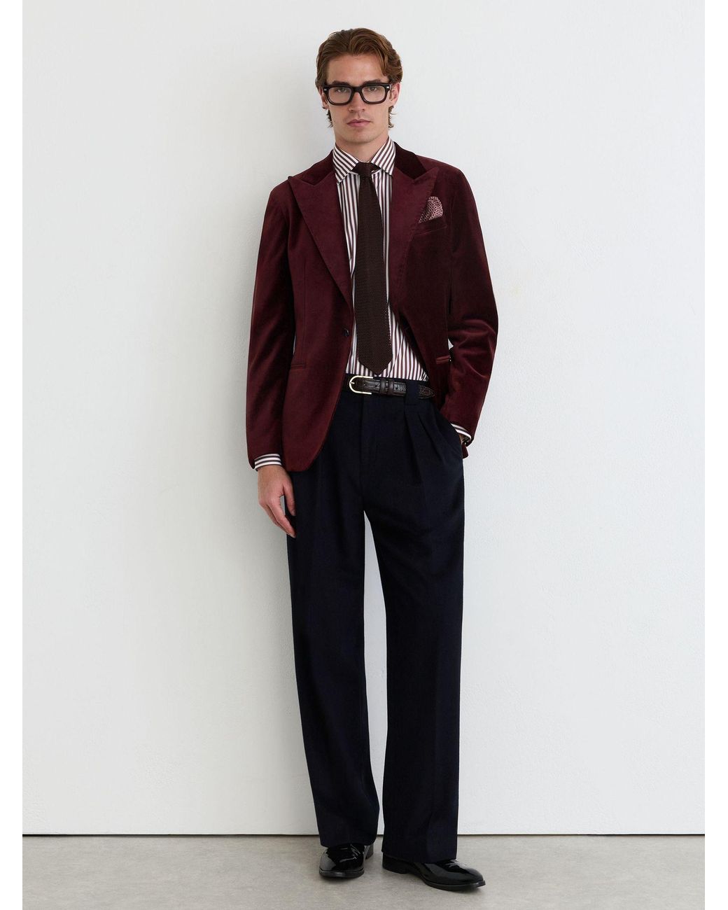 Reiss Tailored Fit Velvet Single-Breasted Blazer for men