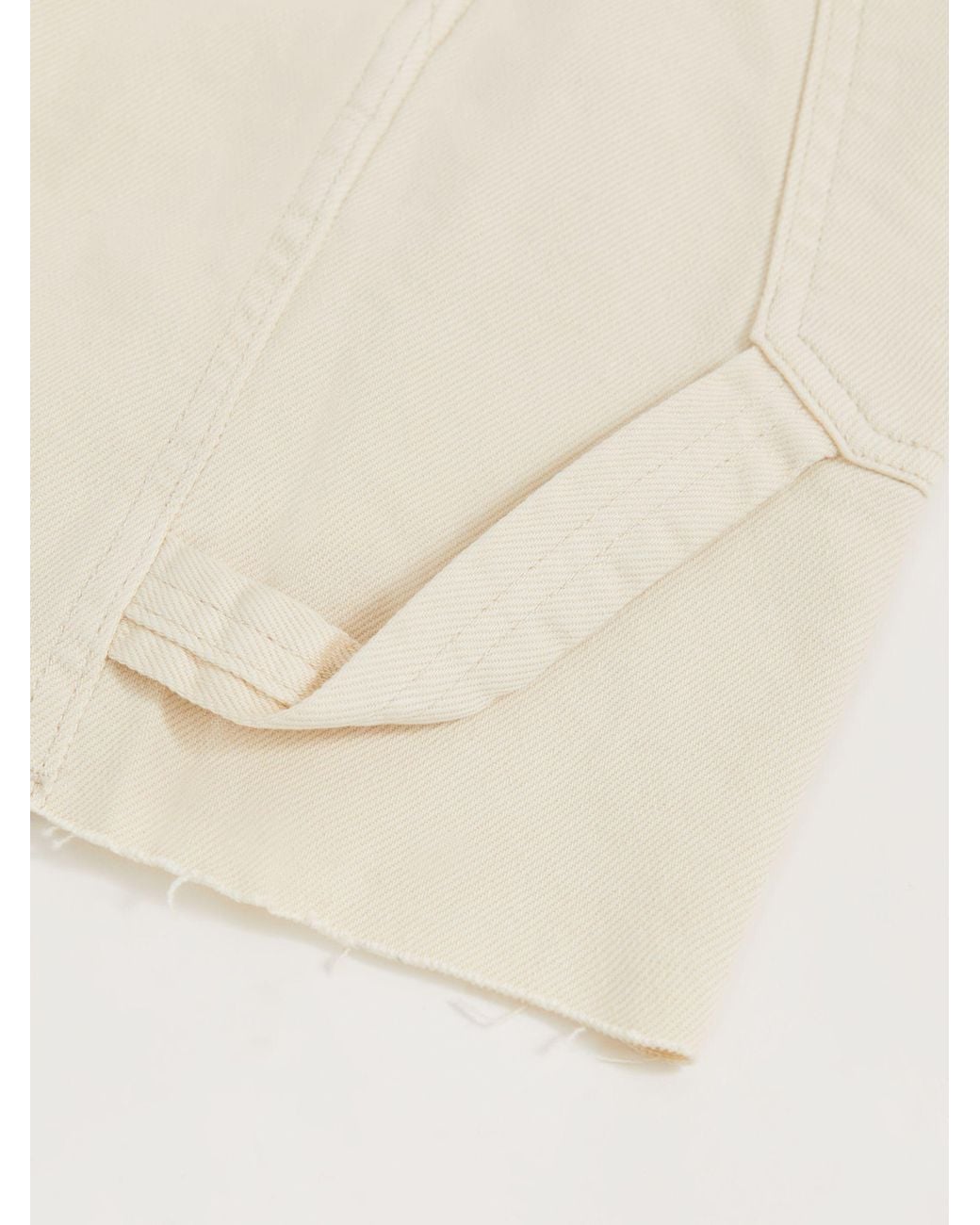 GOOD AMERICAN Natural Ecru Long Denim Shorts
