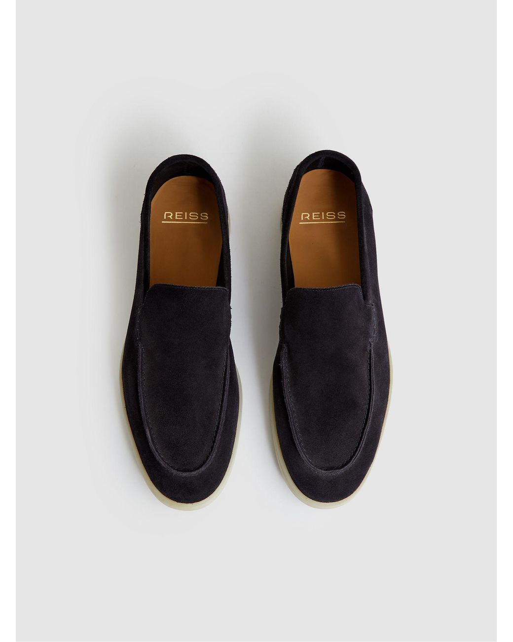 Reiss White Kason Loafers Suede Plain for men