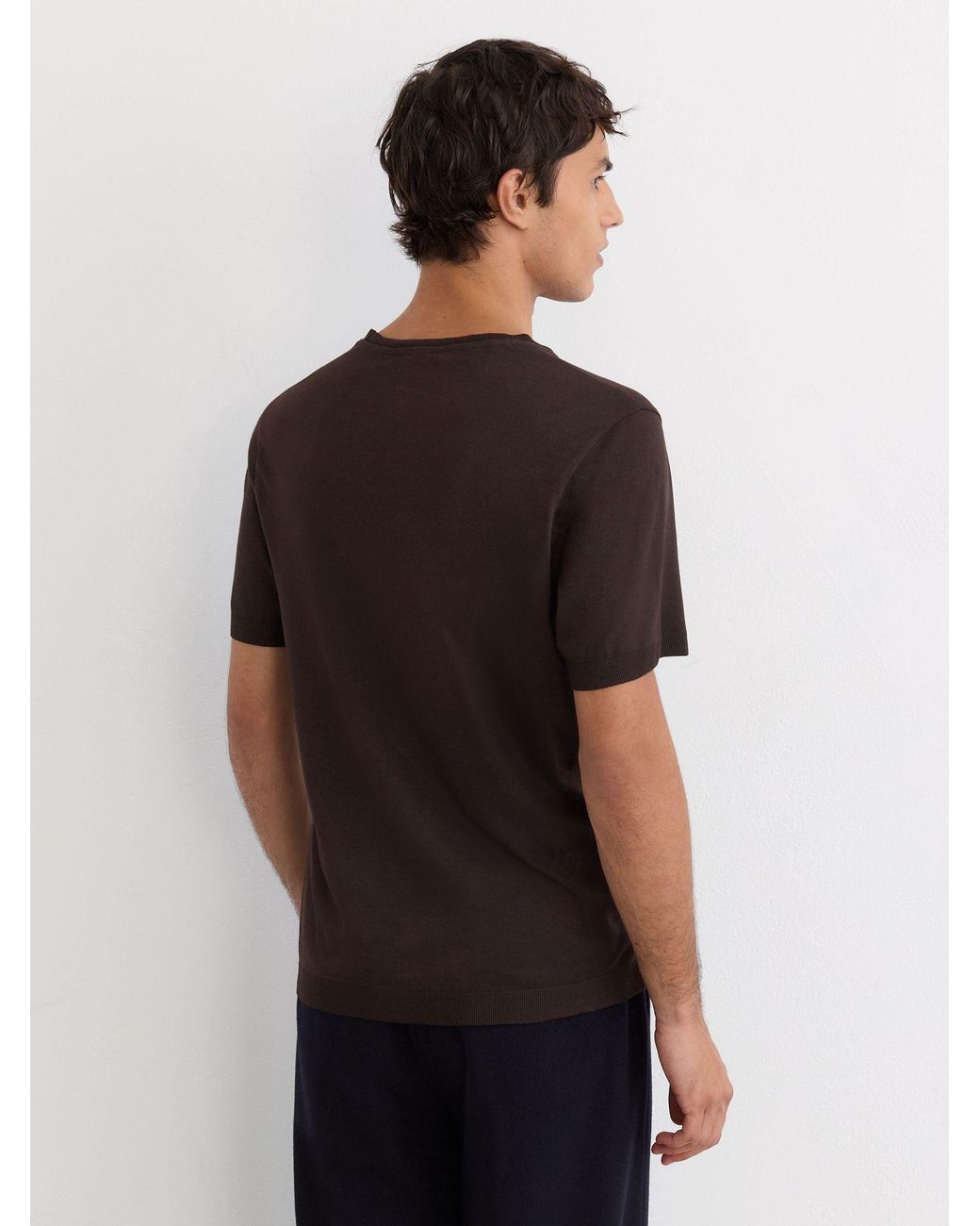 Reiss Black Cotton- Crew-Neck Modern-Fit T-Shirt for men