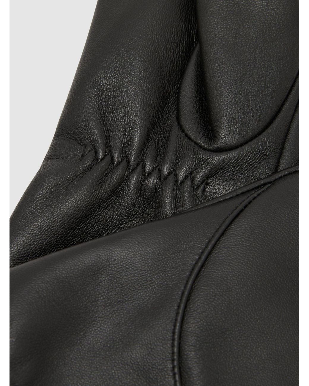 Reiss Black Leather Gloves, S & M