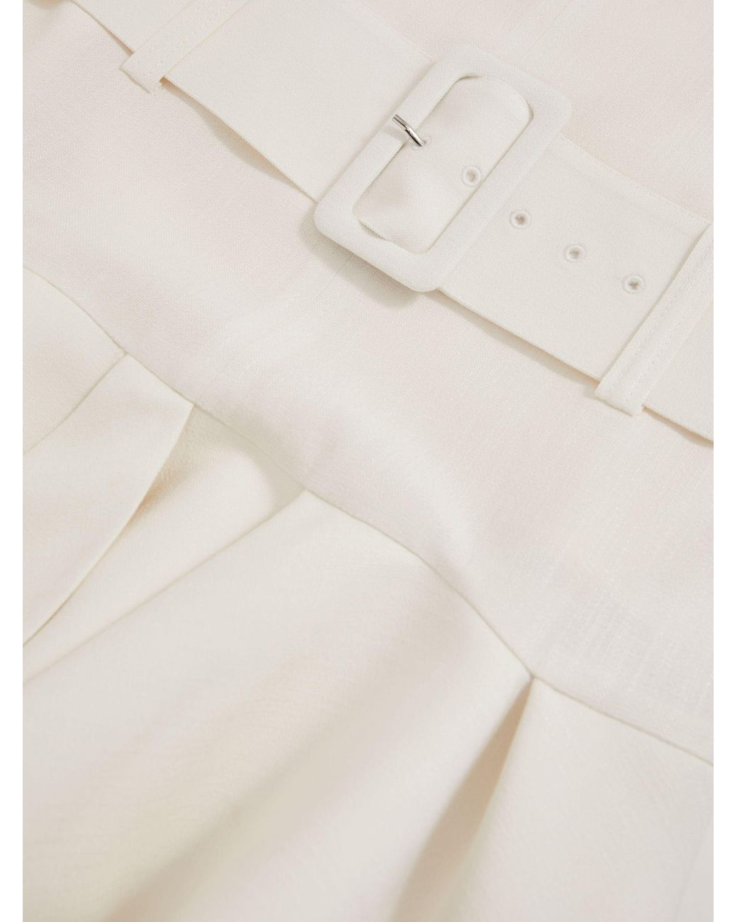 Reiss Natural Ruffled Belted Mini Dress