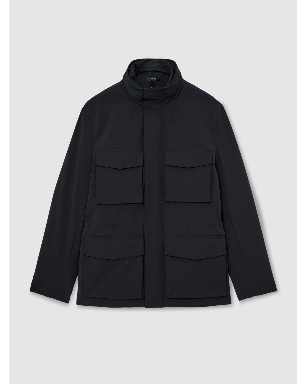 Reiss Blue Four-Pocket Hooded Jacket With Removable Gilet for men