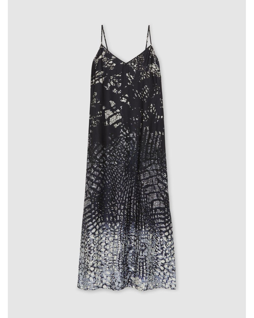 Reiss Blue Printed Maxi Slip Dress