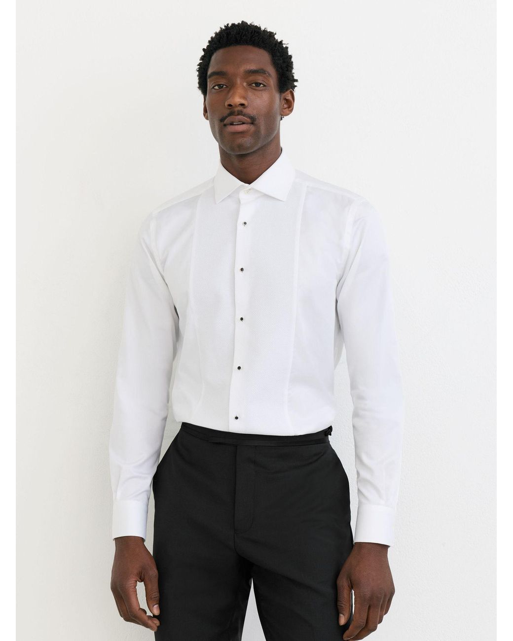 Reiss Black Marcelular Fit Cotton Dinner Shirt for men