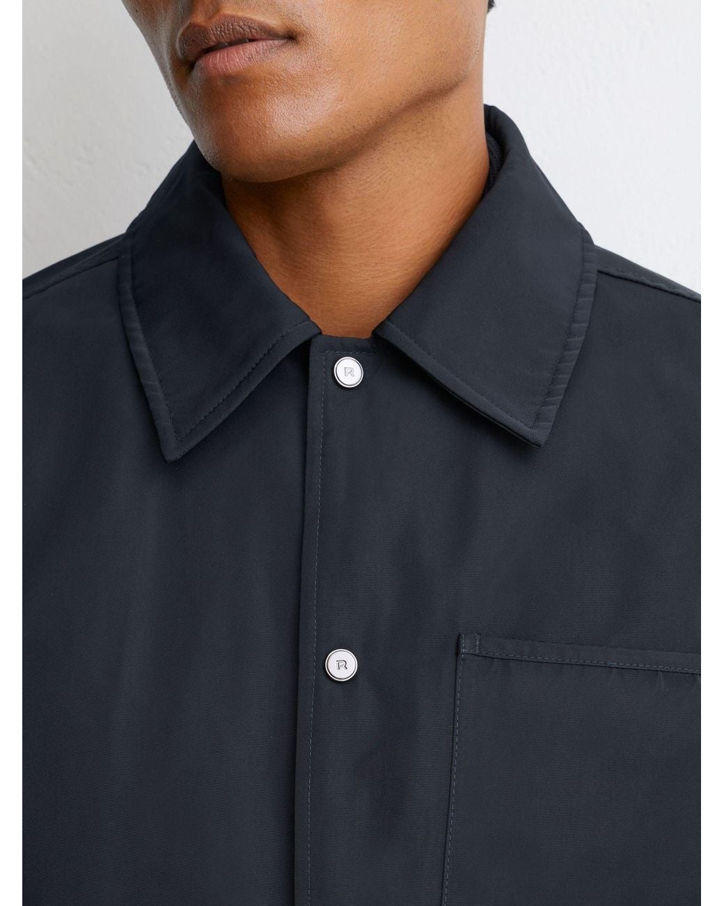 Reiss Blue Raider - Navy Lightly-padded Patch-pocket Overshirt, Xl for men