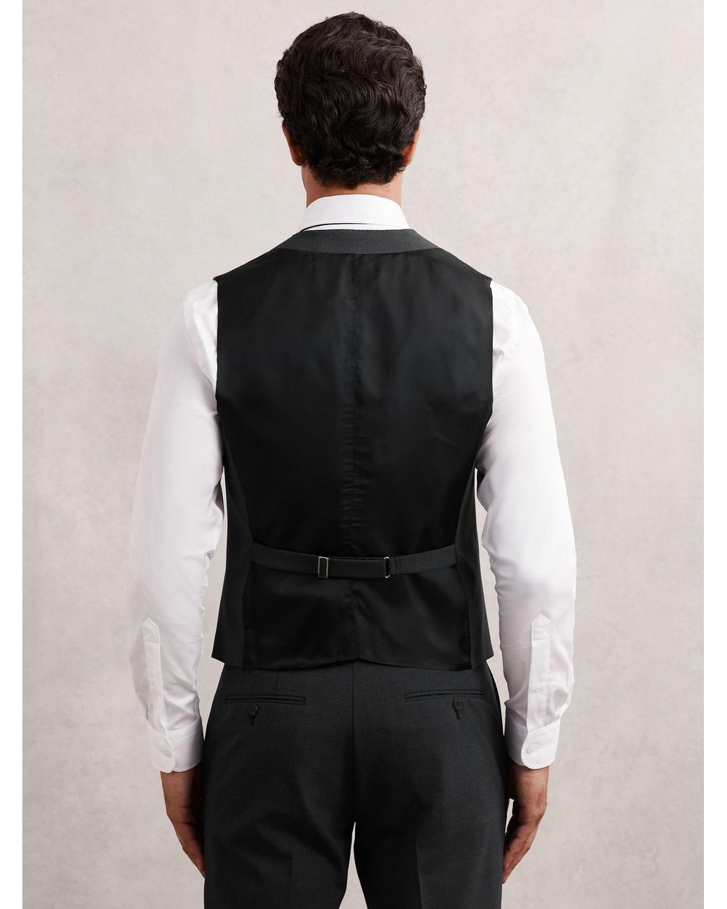 Reiss Black Promise - Grey Wool-blend Tailored-fit Waistcoat, Us 40 Regular for men