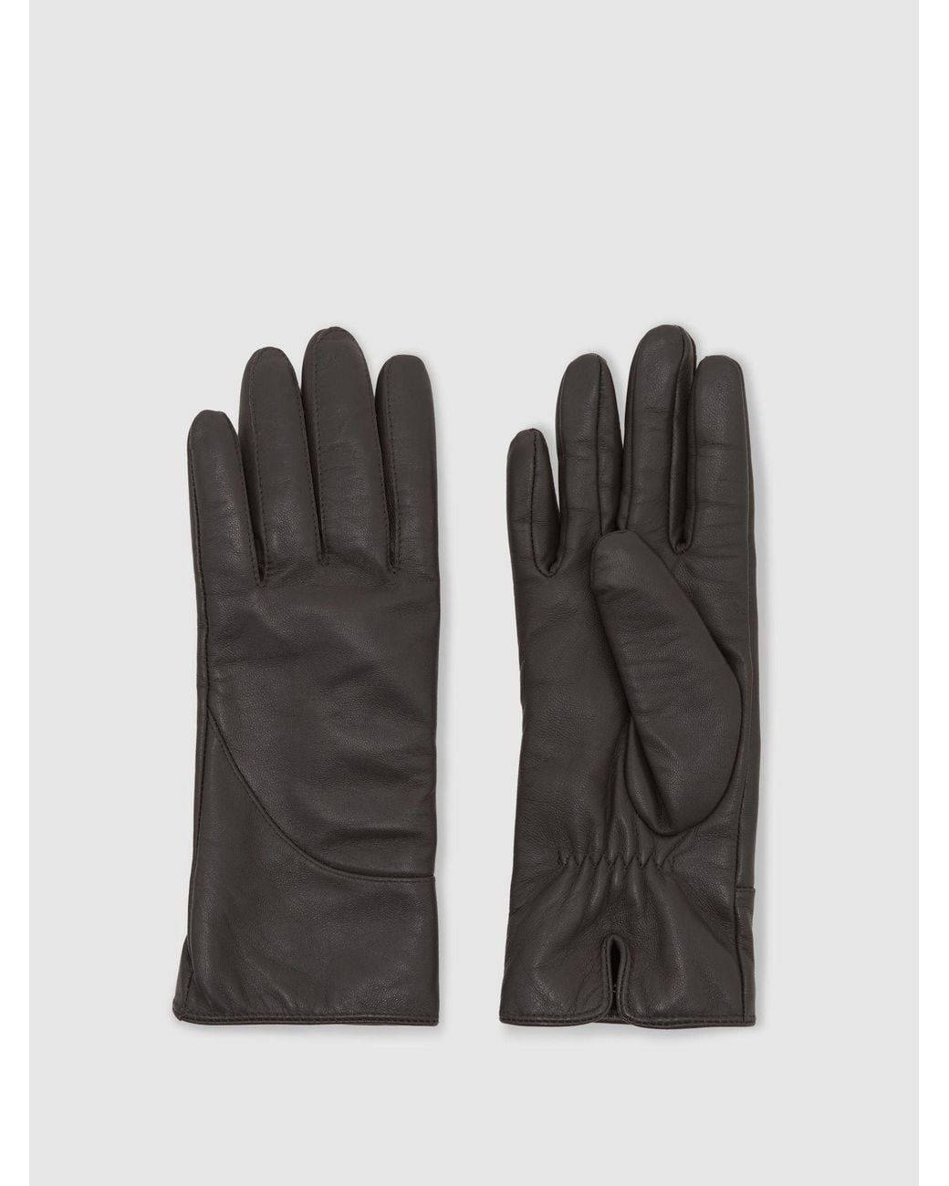 Reiss Brown Leather Gloves, S & M