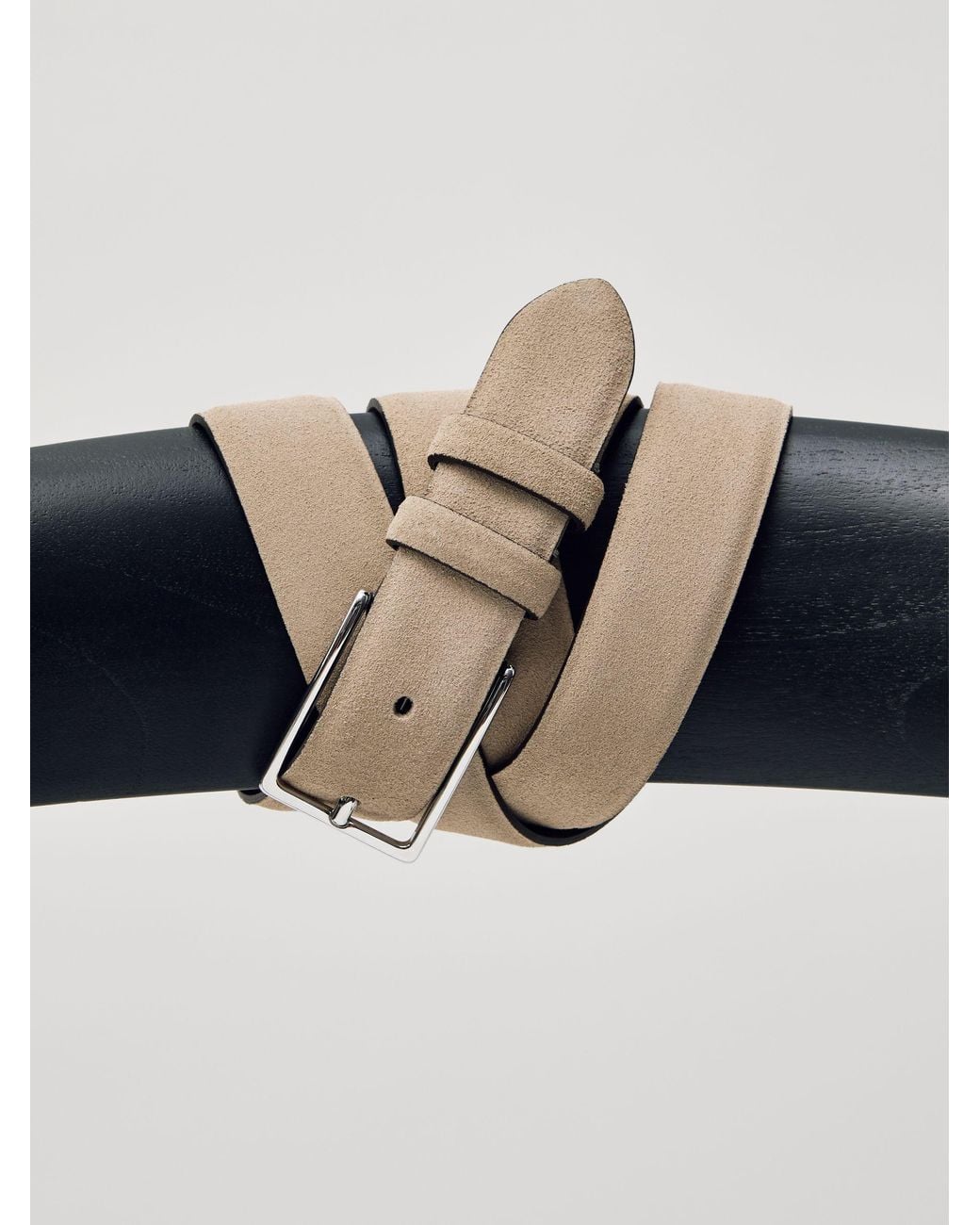 Reiss Gray Dante - Stone Dante Suede Belt, 28 for men