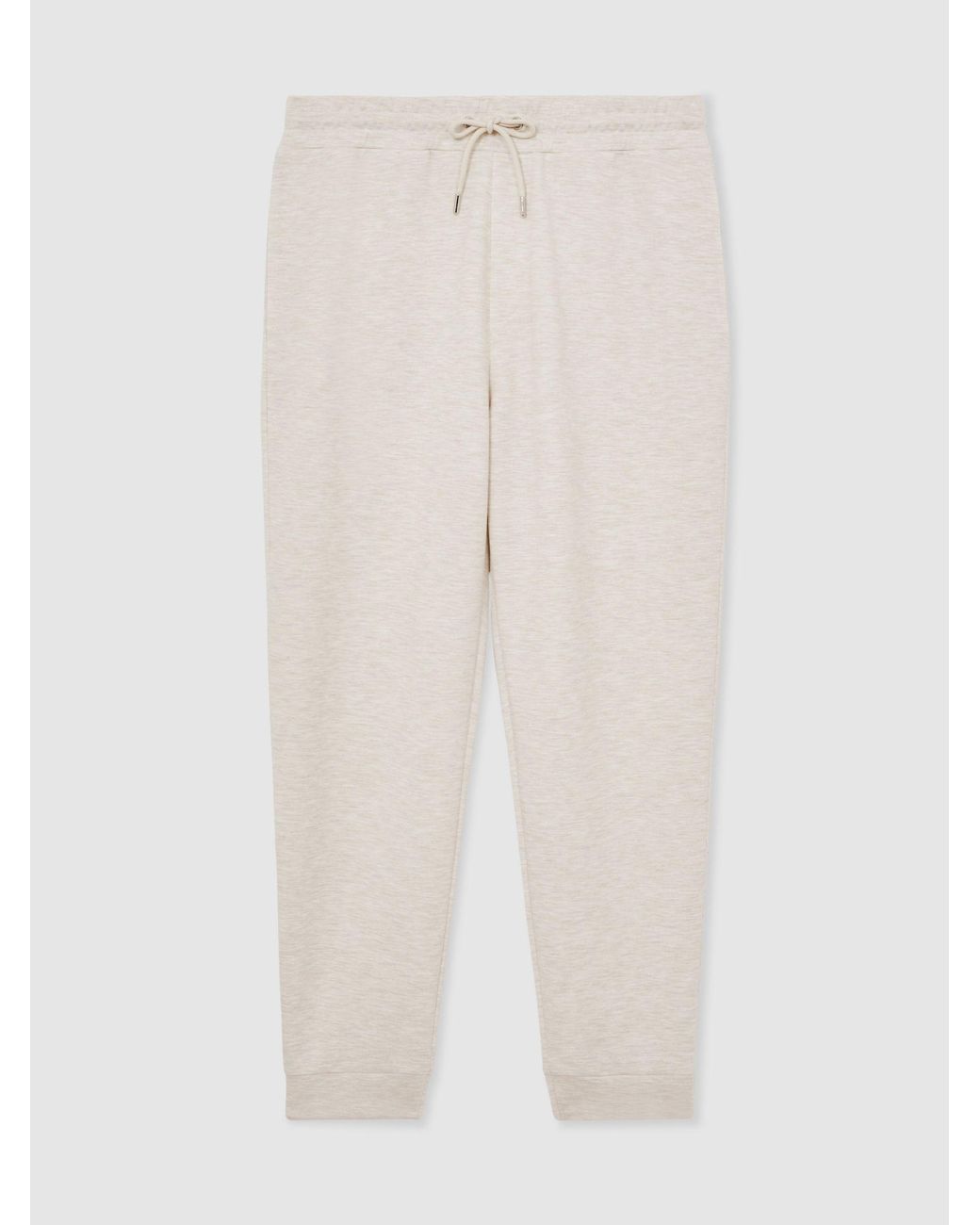 Reiss Natural Jersey Drawstring Cuffed Joggers for men