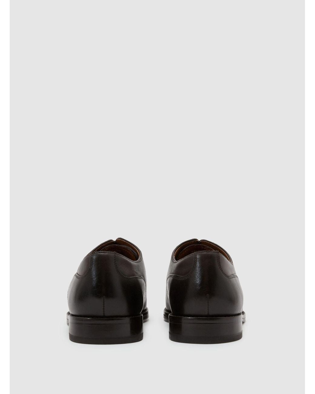 Reiss Black Leather Split-Toe Derby Shoes for men