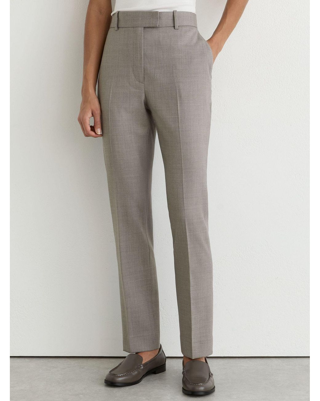 Reiss Natural Wool-Blend Slim-Leg Trousers