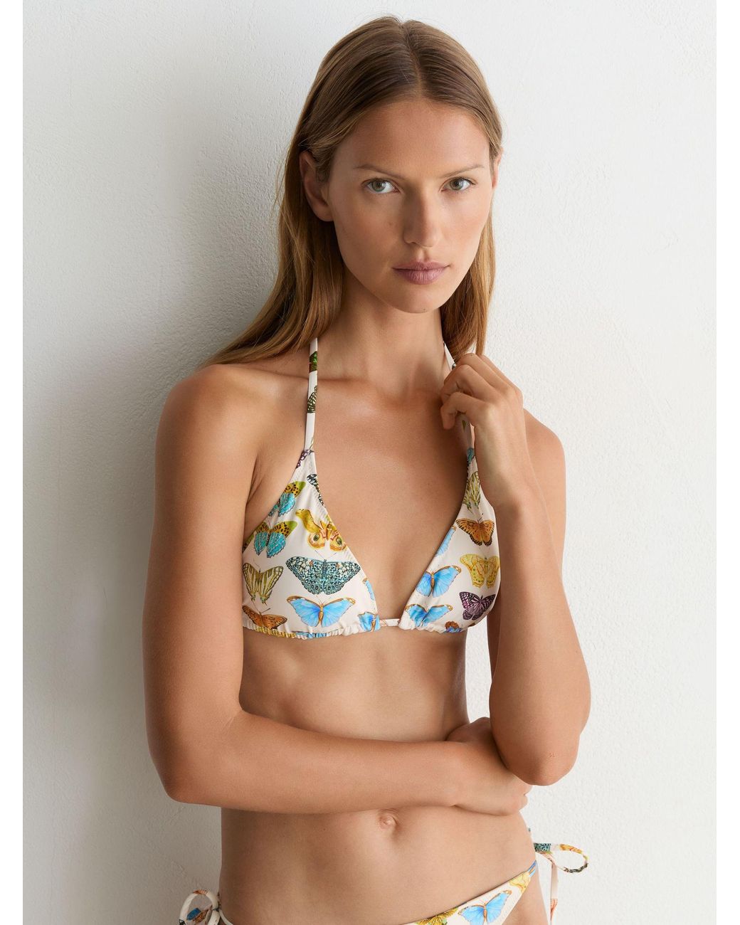 Reiss Brown X Nybg Printed Reversible Bikini Top