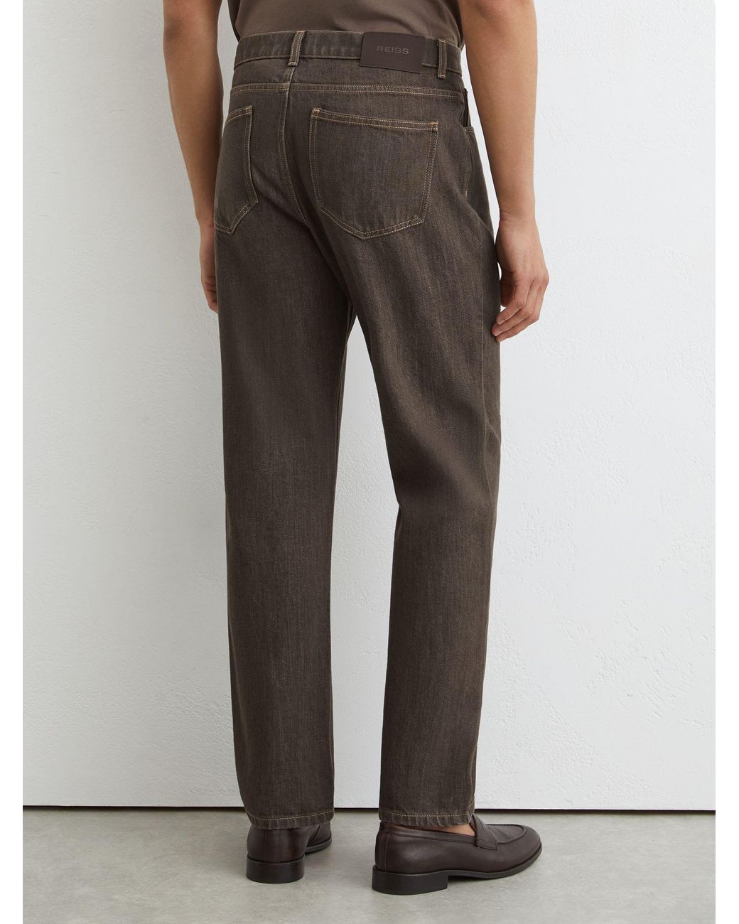 Reiss Black Soft-Stretch Straight-Leg Jeans for men
